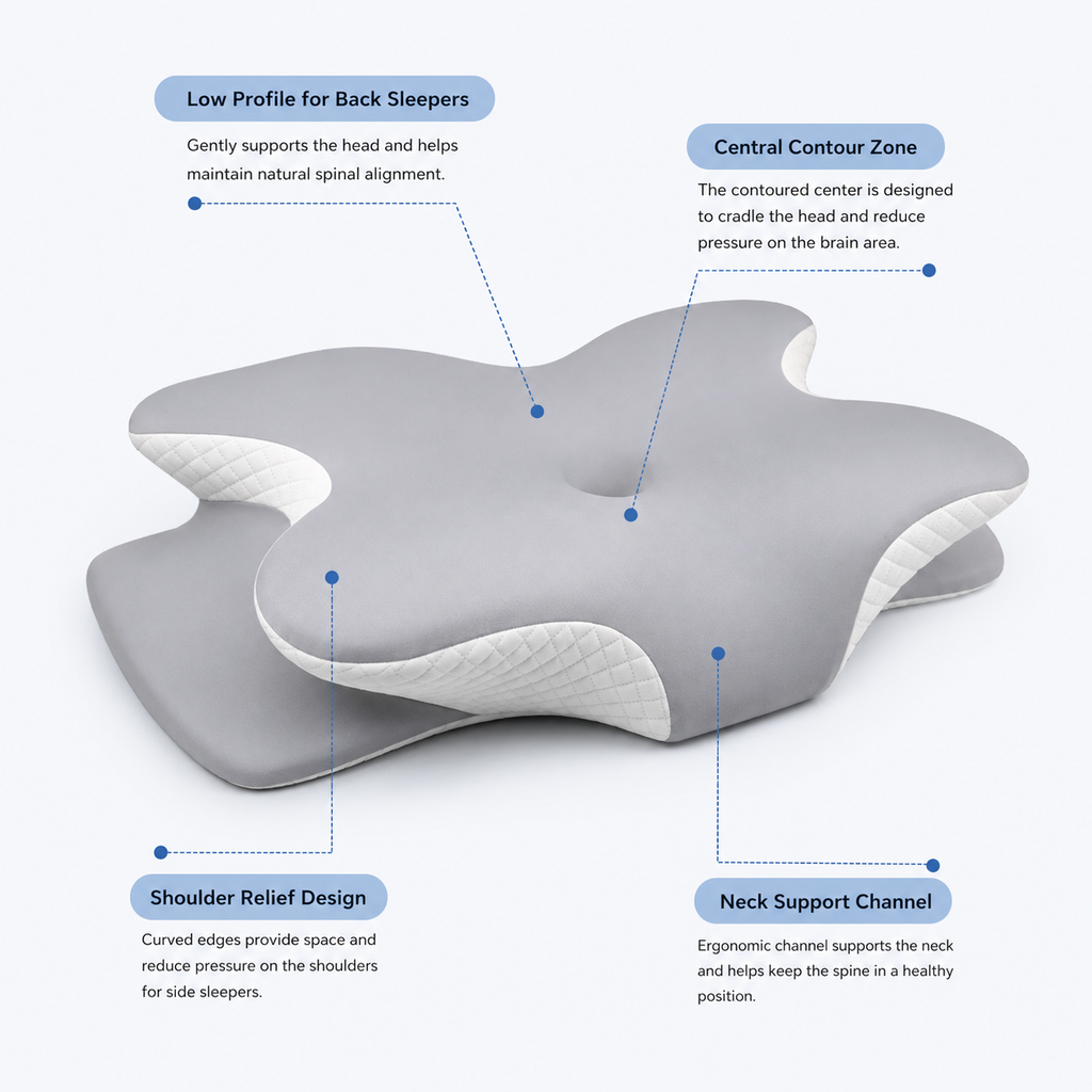 Cervical Pillow - Butterfly Shaped Memory Foam